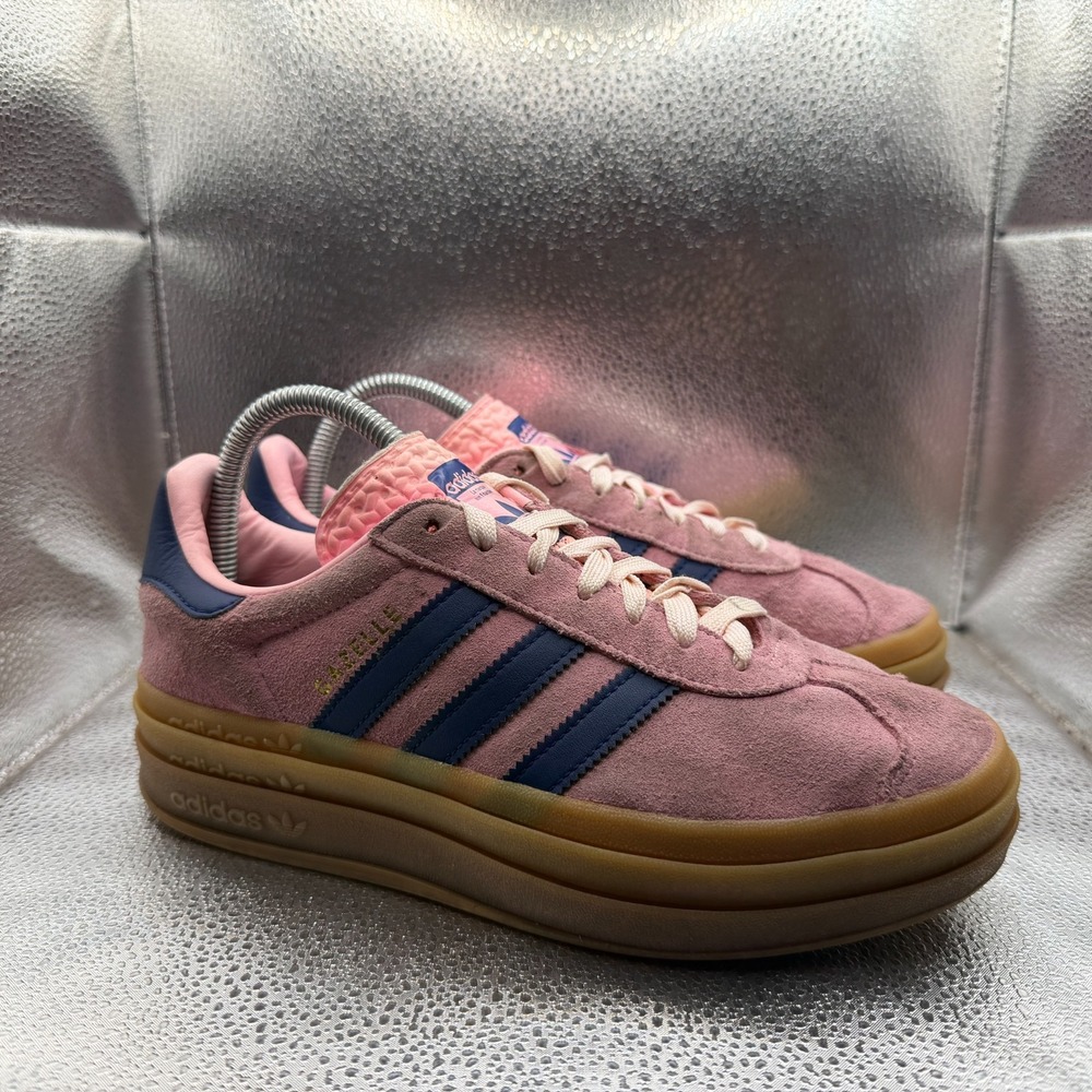 Size 7.5 Adidas Gazelle Bold Pink Glow Womens Lace Up Low Top Sneakers H06122